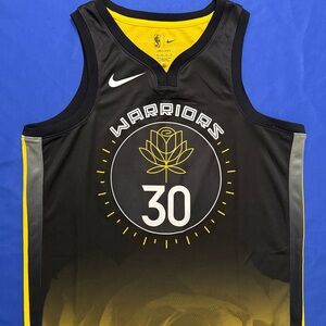 Nike Steph Curry Golden State Warriors #30 Black City Swingman Jersey 44 Men’s M